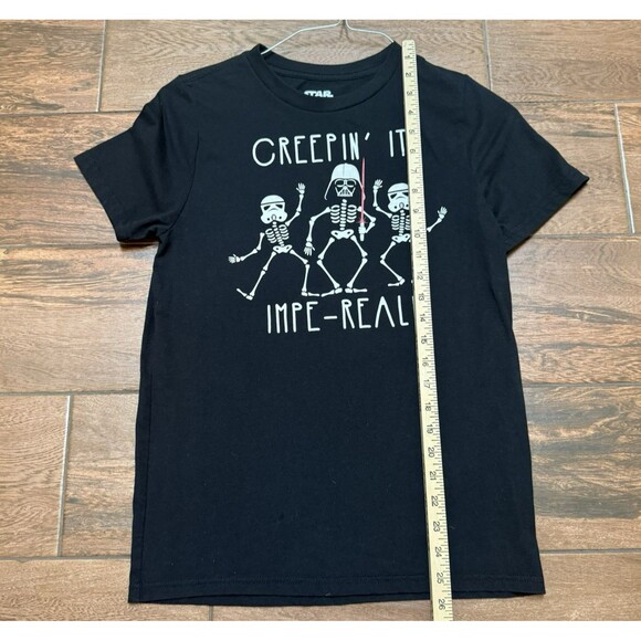Glow In Dark Star Wars Creepin It Impe Real TShirt Skeletons Vader Youth Boys XL - Picture 4 of 5